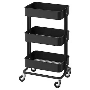 Ikea RÅSKOG Serving Trolley Kitchen Trolley Tea Trolley Bar Trolley Bathroom Trolley - with smooth-running wheels - Dimensions: 35x45x78 cm - Black on Sale
